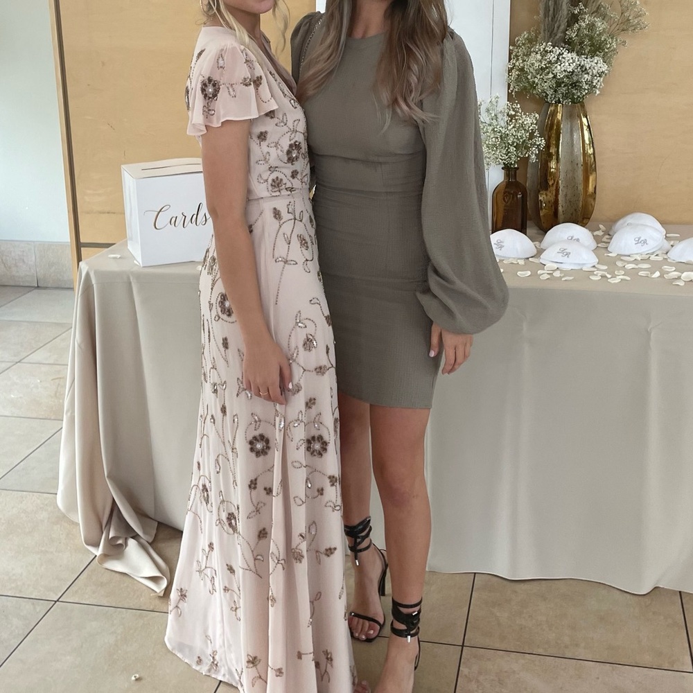 Pink anthropology bridesmaid dress